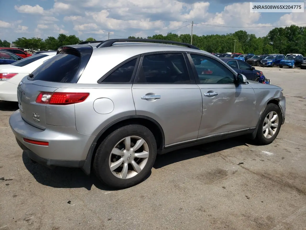 2005 Infiniti Fx35 VIN: JNRAS08W65X204775 Lot: 63736845