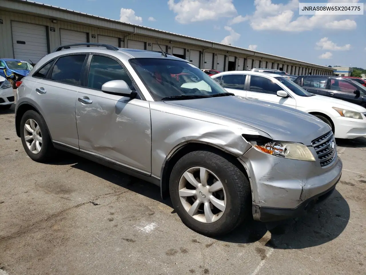 2005 Infiniti Fx35 VIN: JNRAS08W65X204775 Lot: 63736845