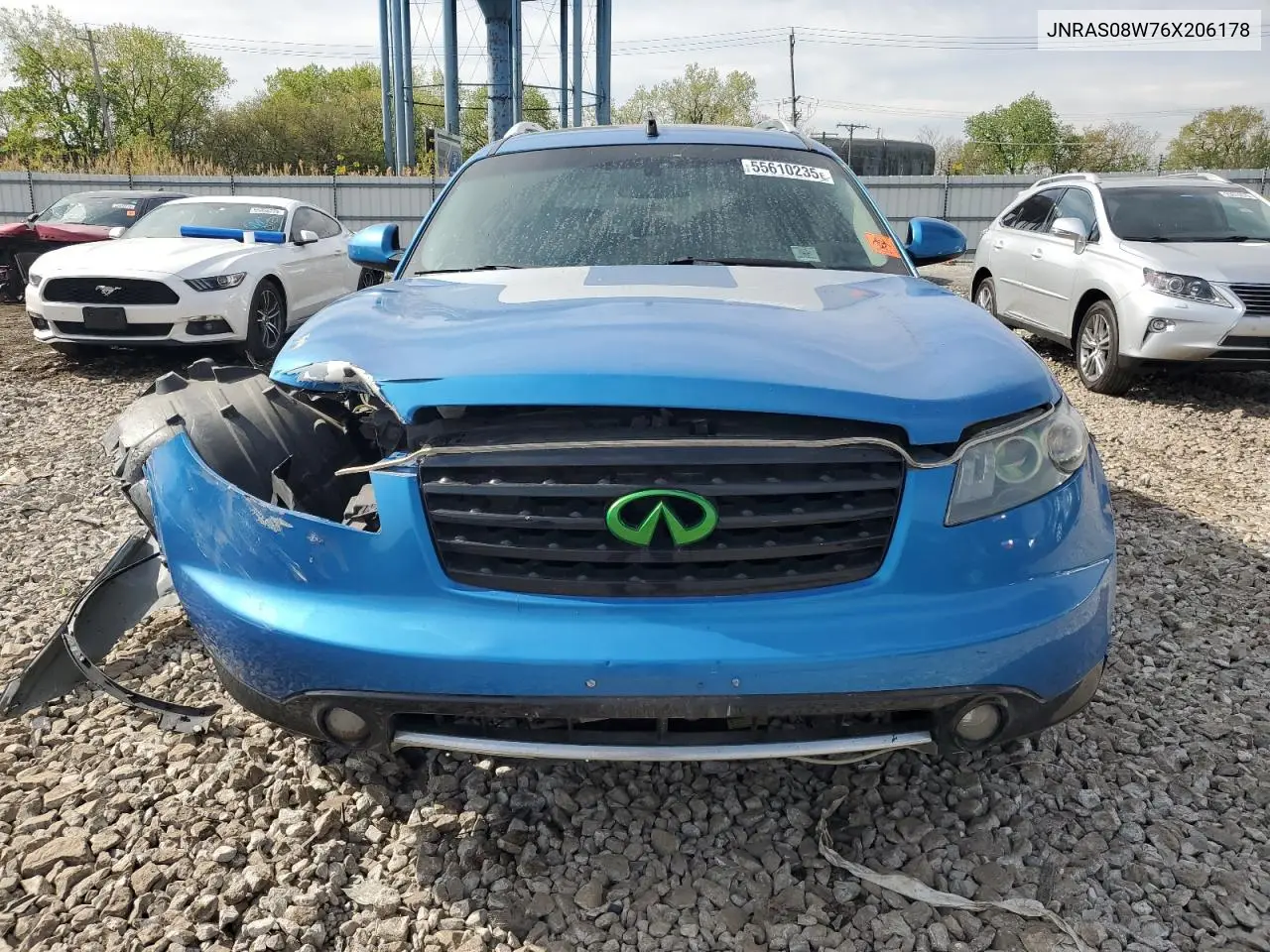 2006 Infiniti Fx35 VIN: JNRAS08W76X206178 Lot: 55610235