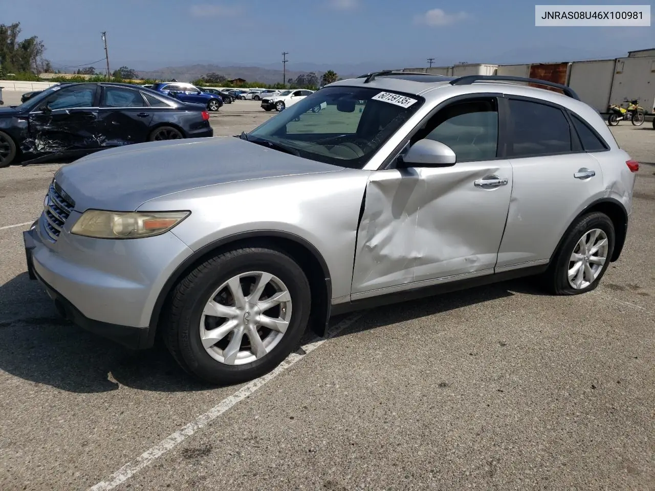 2006 Infiniti Fx35 VIN: JNRAS08U46X100981 Lot: 60159135