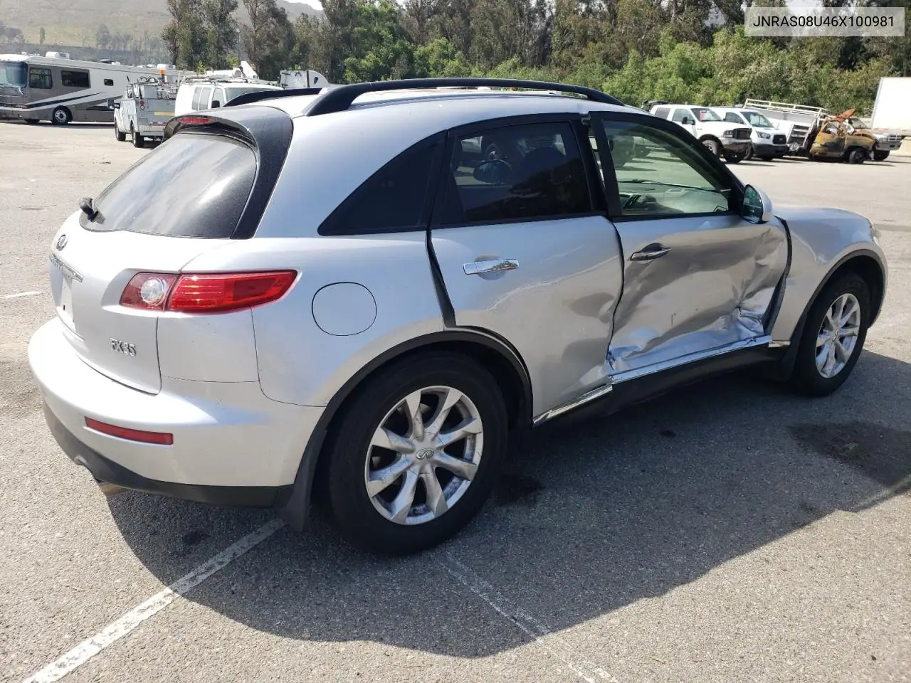 2006 Infiniti Fx35 VIN: JNRAS08U46X100981 Lot: 60159135