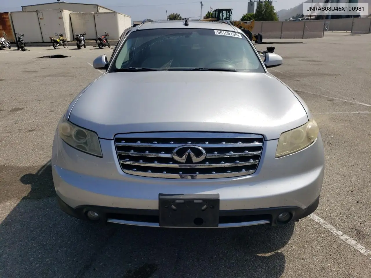 2006 Infiniti Fx35 VIN: JNRAS08U46X100981 Lot: 60159135