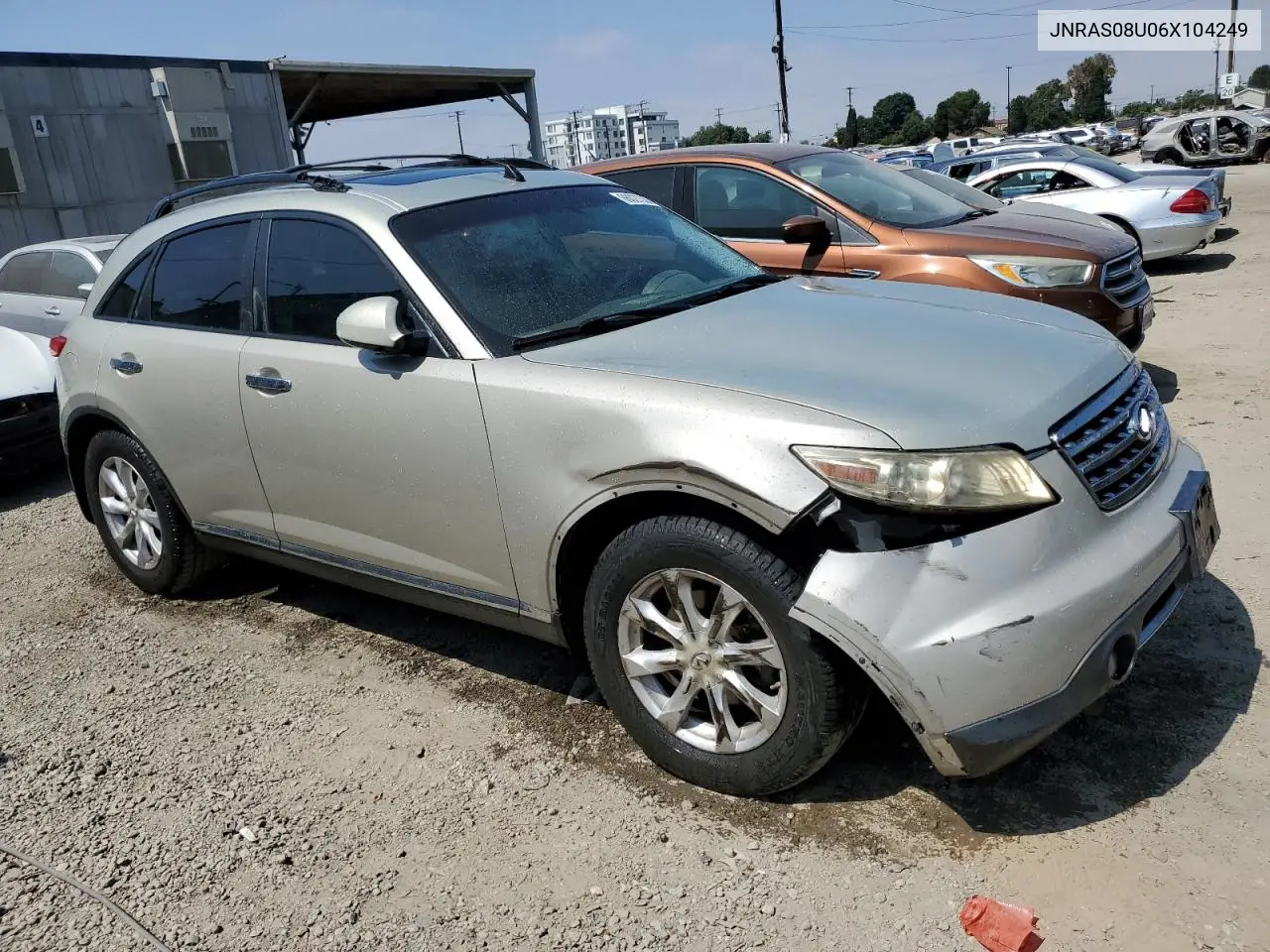 2006 Infiniti Fx35 VIN: JNRAS08U06X104249 Lot: 66027335