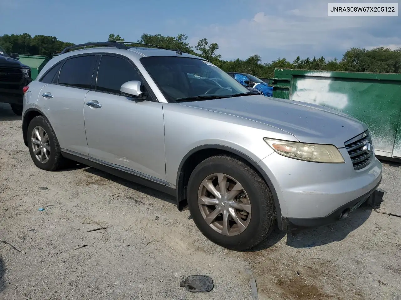 2007 Infiniti Fx35 VIN: JNRAS08W67X205122 Lot: 62276805