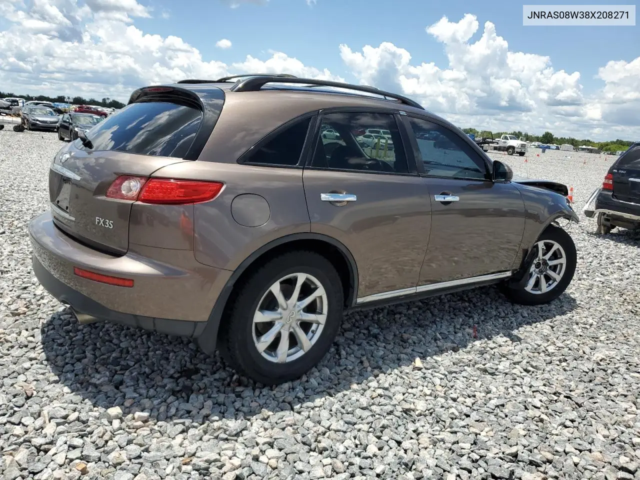 2008 Infiniti Fx35 VIN: JNRAS08W38X208271 Lot: 62282665