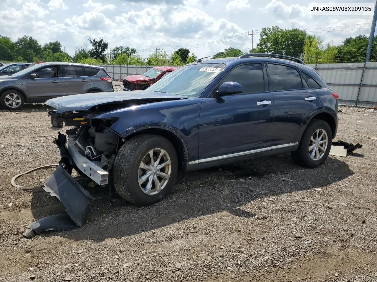 2008 Infiniti Fx35 VIN: JNRAS08W08X209135 Lot: 62833635