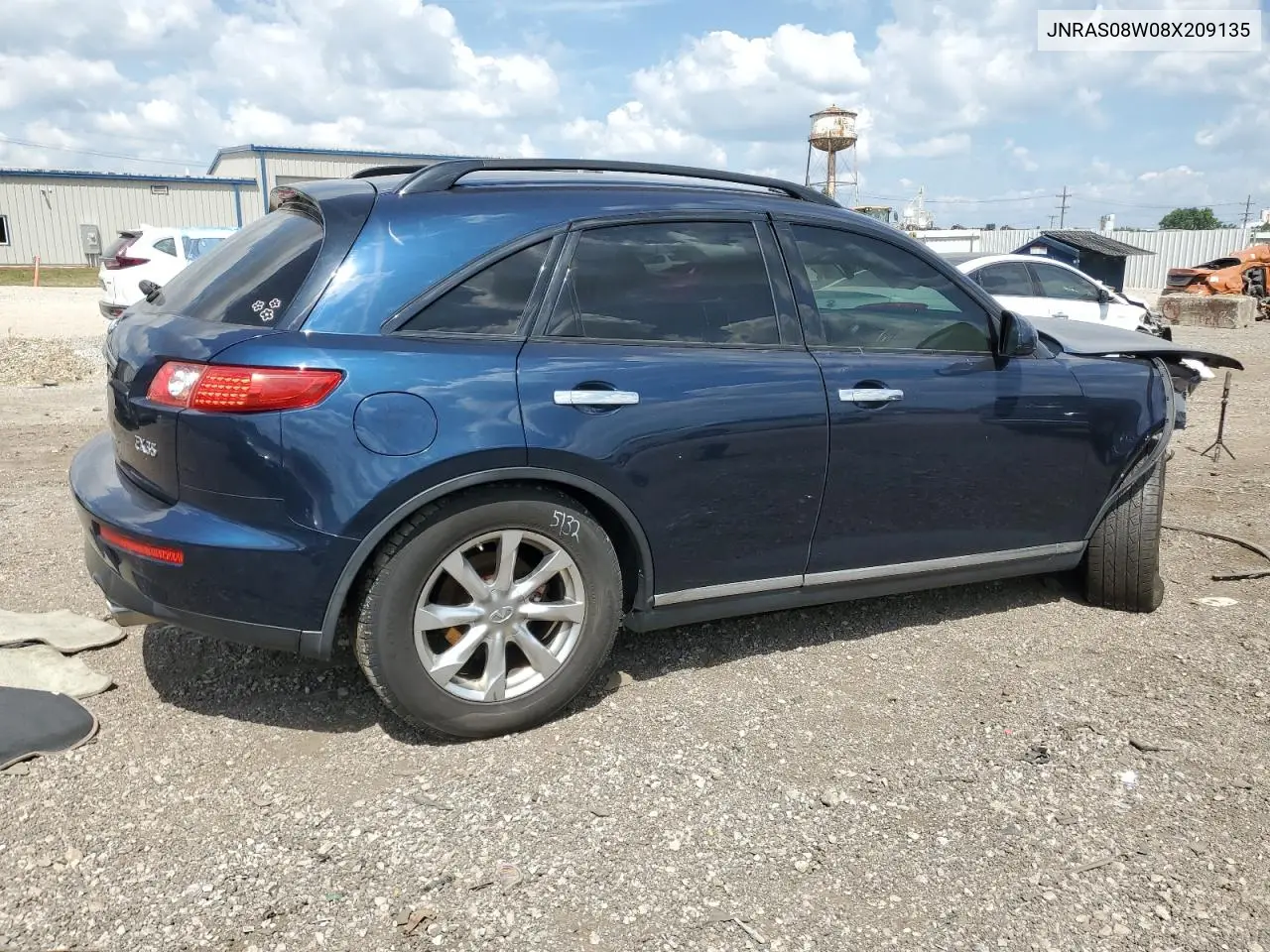 2008 Infiniti Fx35 VIN: JNRAS08W08X209135 Lot: 62833635