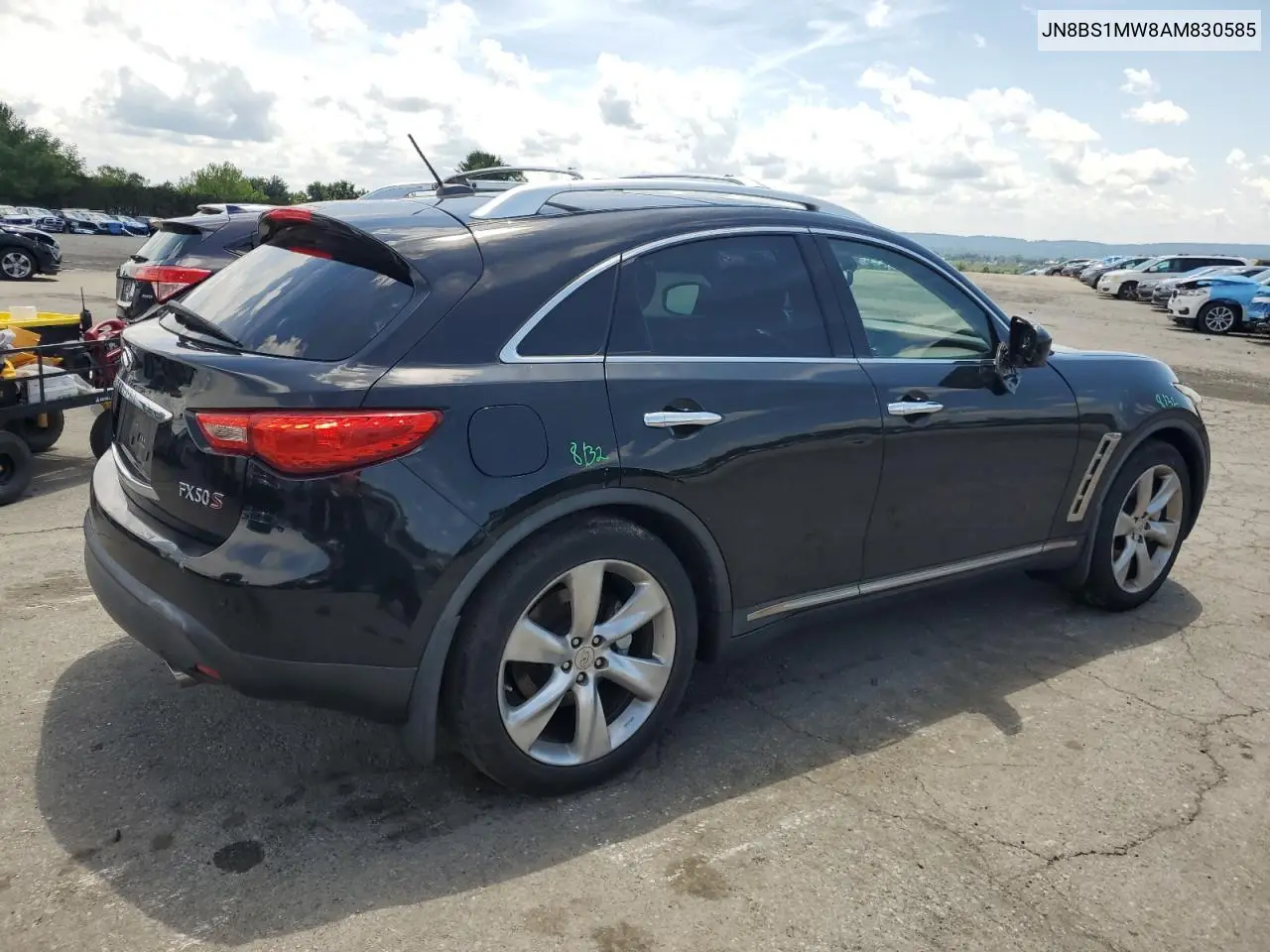 2010 Infiniti Fx50 VIN: JN8BS1MW8AM830585 Lot: 62987495