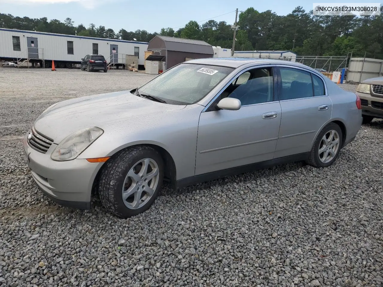 2003 Infiniti G35 VIN: JNKCV51E23M308028 Lot: 56289385