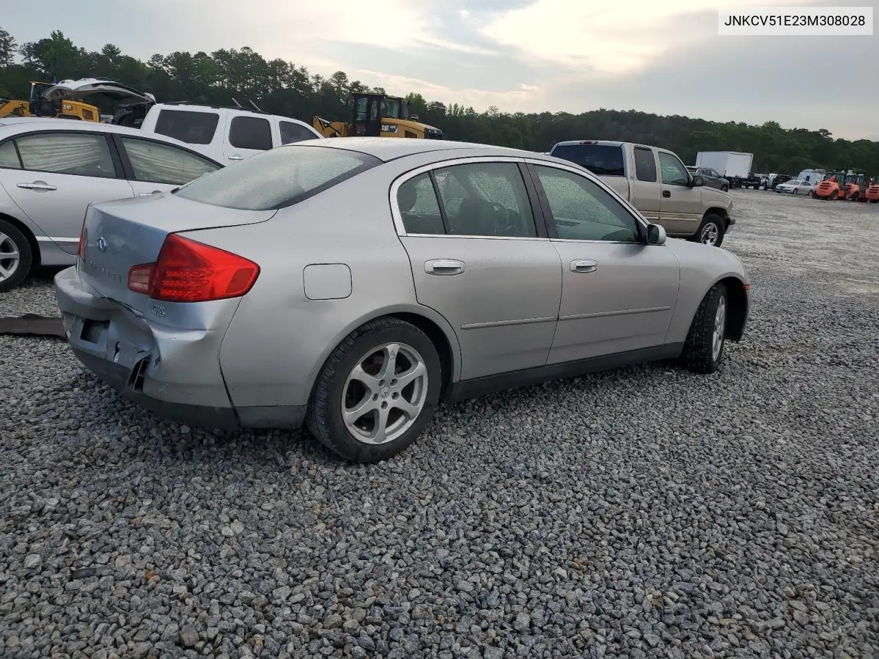 2003 Infiniti G35 VIN: JNKCV51E23M308028 Lot: 56289385