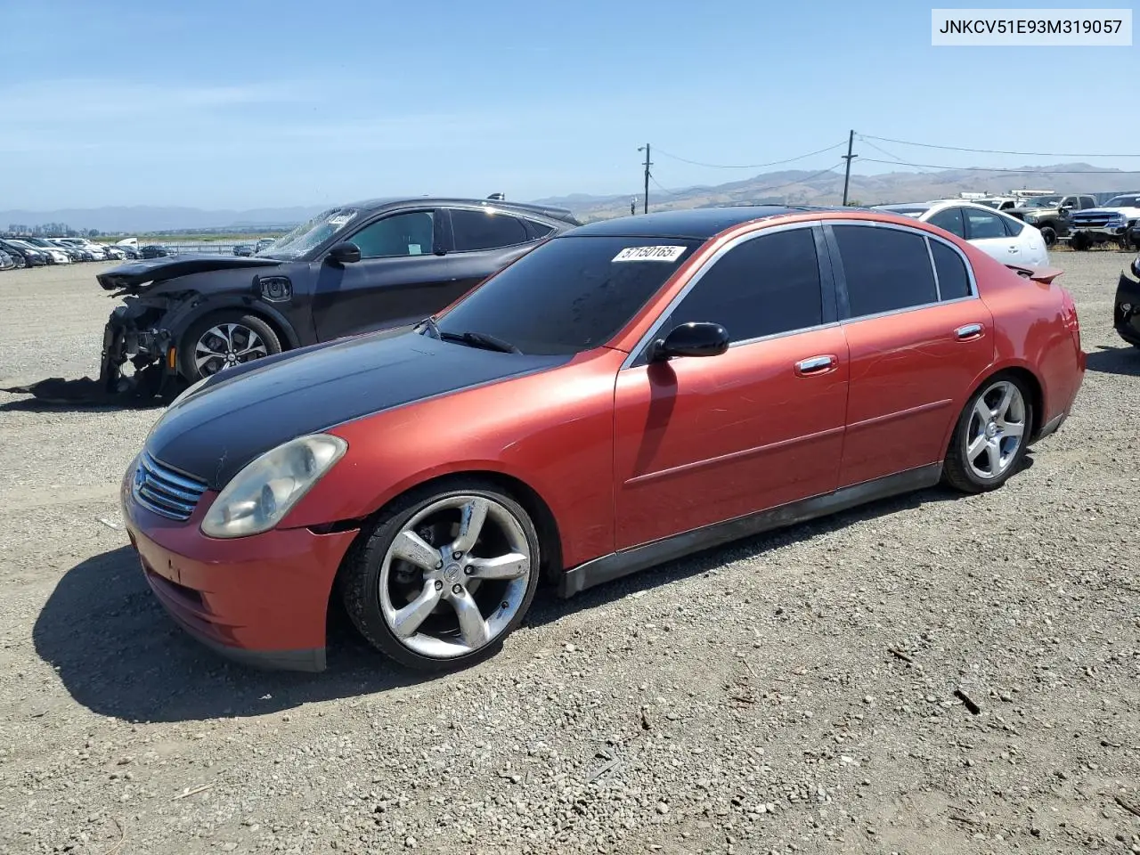 2003 Infiniti G35 VIN: JNKCV51E93M319057 Lot: 57150165