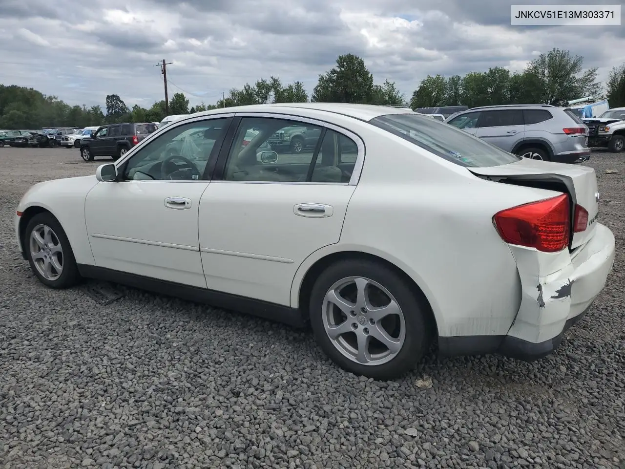 2003 Infiniti G35 VIN: JNKCV51E13M303371 Lot: 62046865