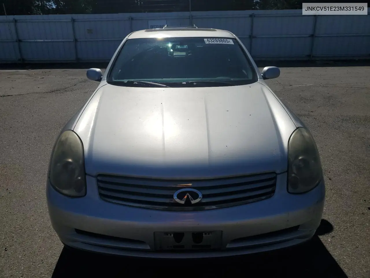 2003 Infiniti G35 VIN: JNKCV51E23M331549 Lot: 63289865