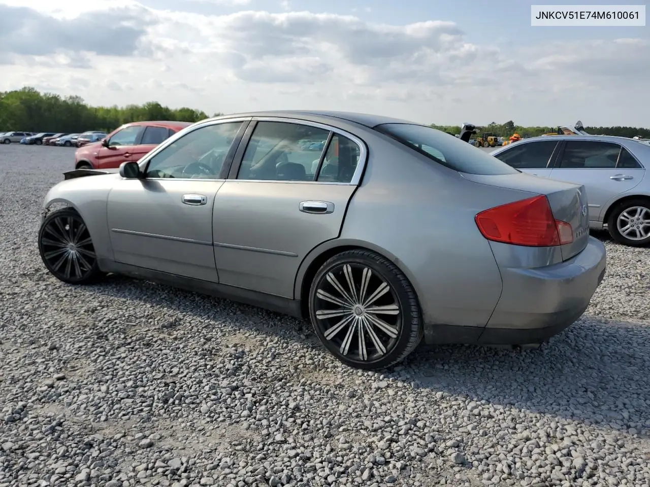 2004 Infiniti G35 VIN: JNKCV51E74M610061 Lot: 52625185