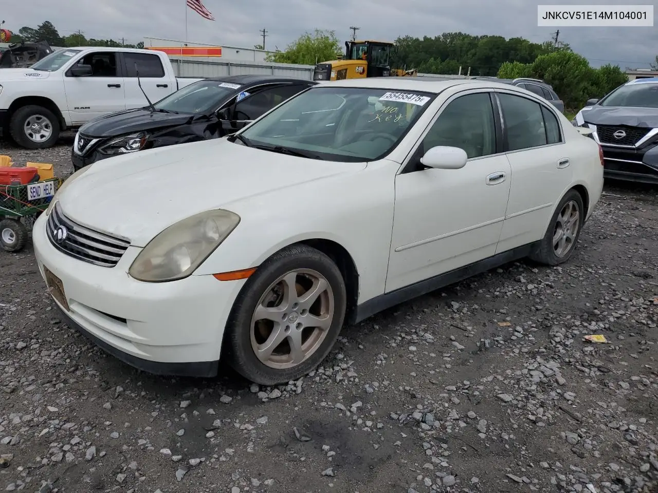 2004 Infiniti G35 VIN: JNKCV51E14M104001 Lot: 55455475