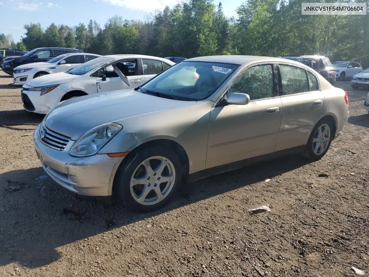 2004 Infiniti G35 VIN: JNKCV51F54M706604 Lot: 62117395