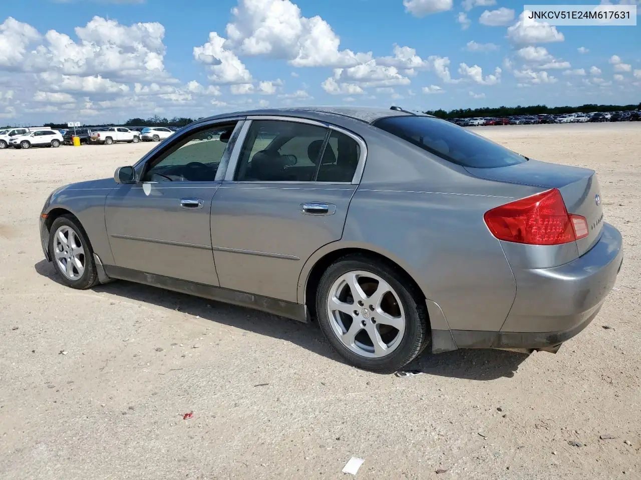 2004 Infiniti G35 VIN: JNKCV51E24M617631 Lot: 62888615