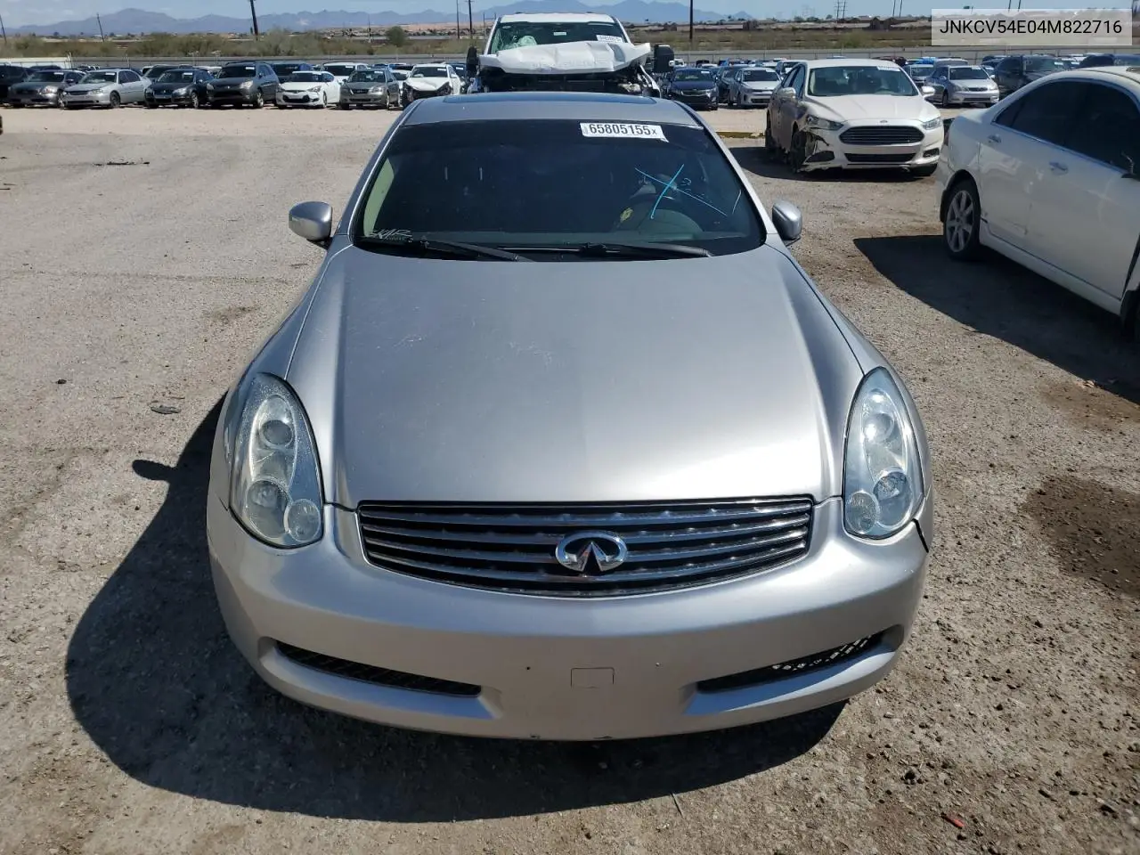 2004 Infiniti G35 VIN: JNKCV54E04M822716 Lot: 65805155