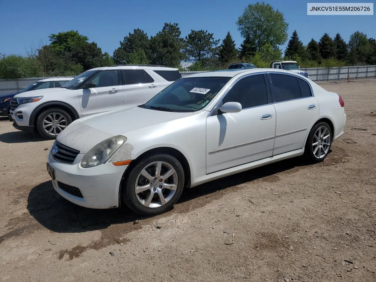 2005 Infiniti G35 VIN: JNKCV51E55M206726 Lot: 56224325