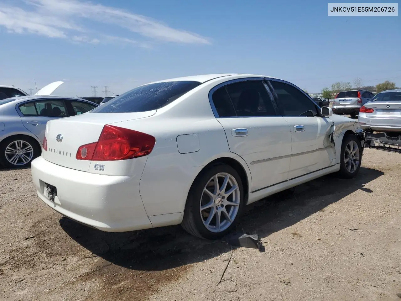 2005 Infiniti G35 VIN: JNKCV51E55M206726 Lot: 56224325