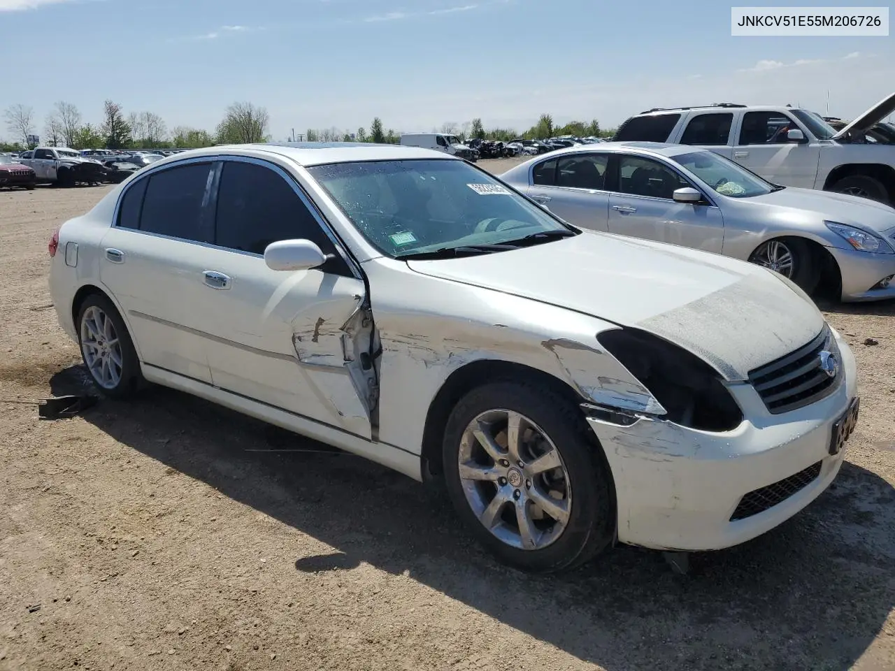 2005 Infiniti G35 VIN: JNKCV51E55M206726 Lot: 56224325