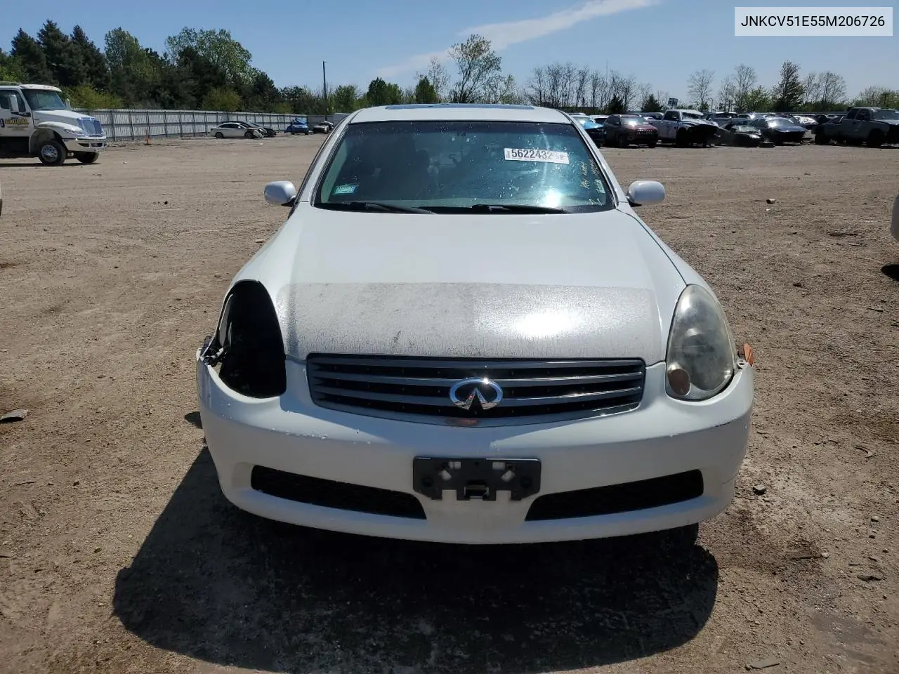 2005 Infiniti G35 VIN: JNKCV51E55M206726 Lot: 56224325