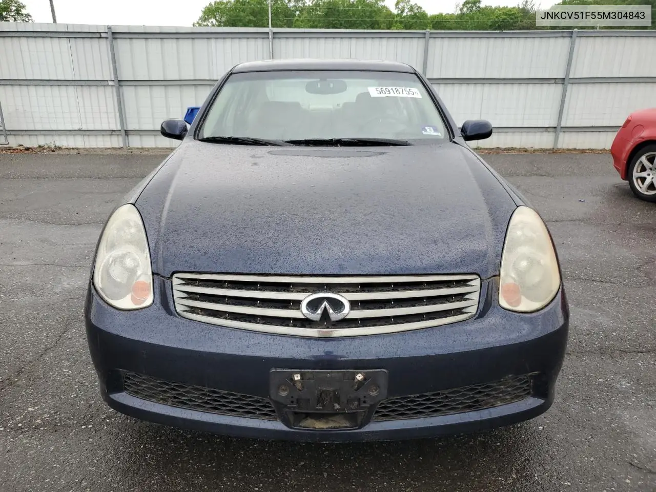 2005 Infiniti G35 VIN: JNKCV51F55M304843 Lot: 56918755