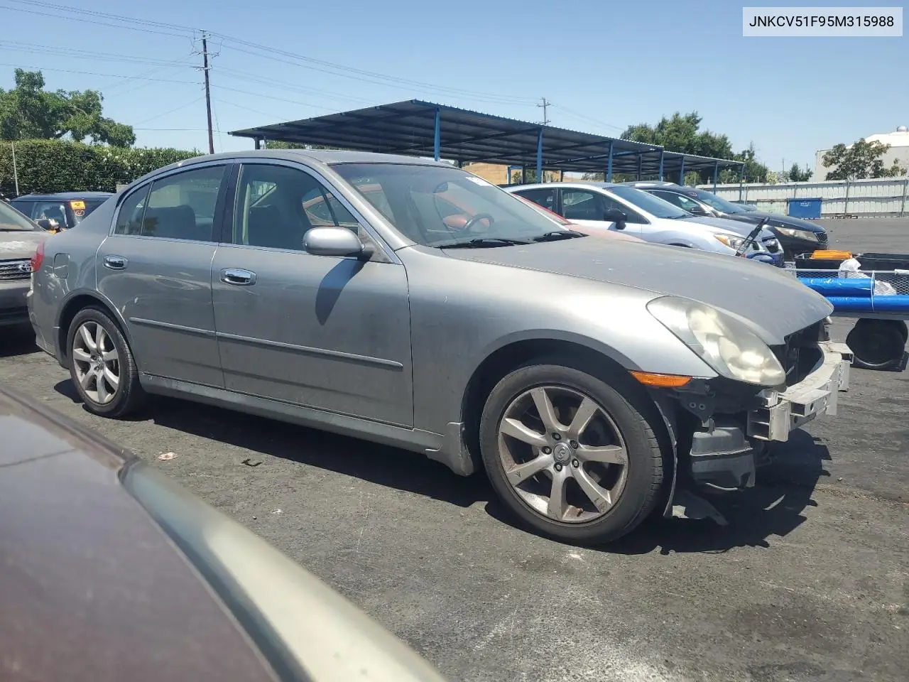 2005 Infiniti G35 VIN: JNKCV51F95M315988 Lot: 61759225