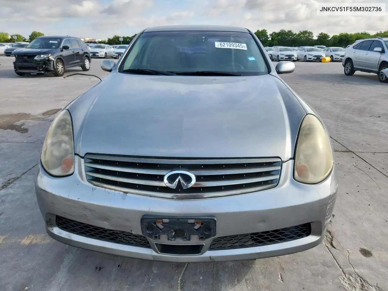 2005 Infiniti G35 VIN: JNKCV51F55M302736 Lot: 62109345