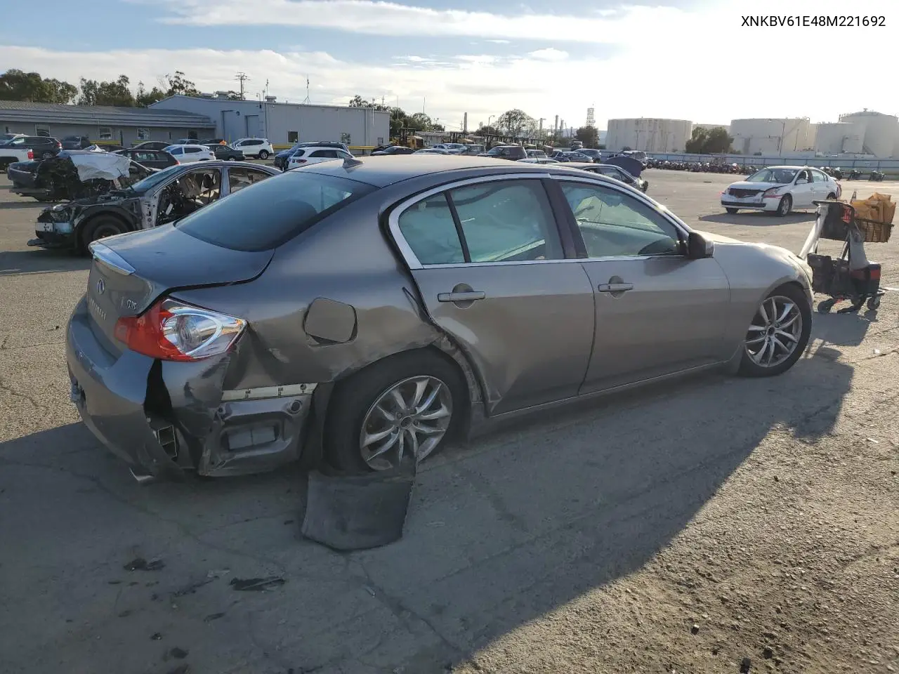2008 Infiniti G35 VIN: JNKBV61E48M221692 Lot: 47736045
