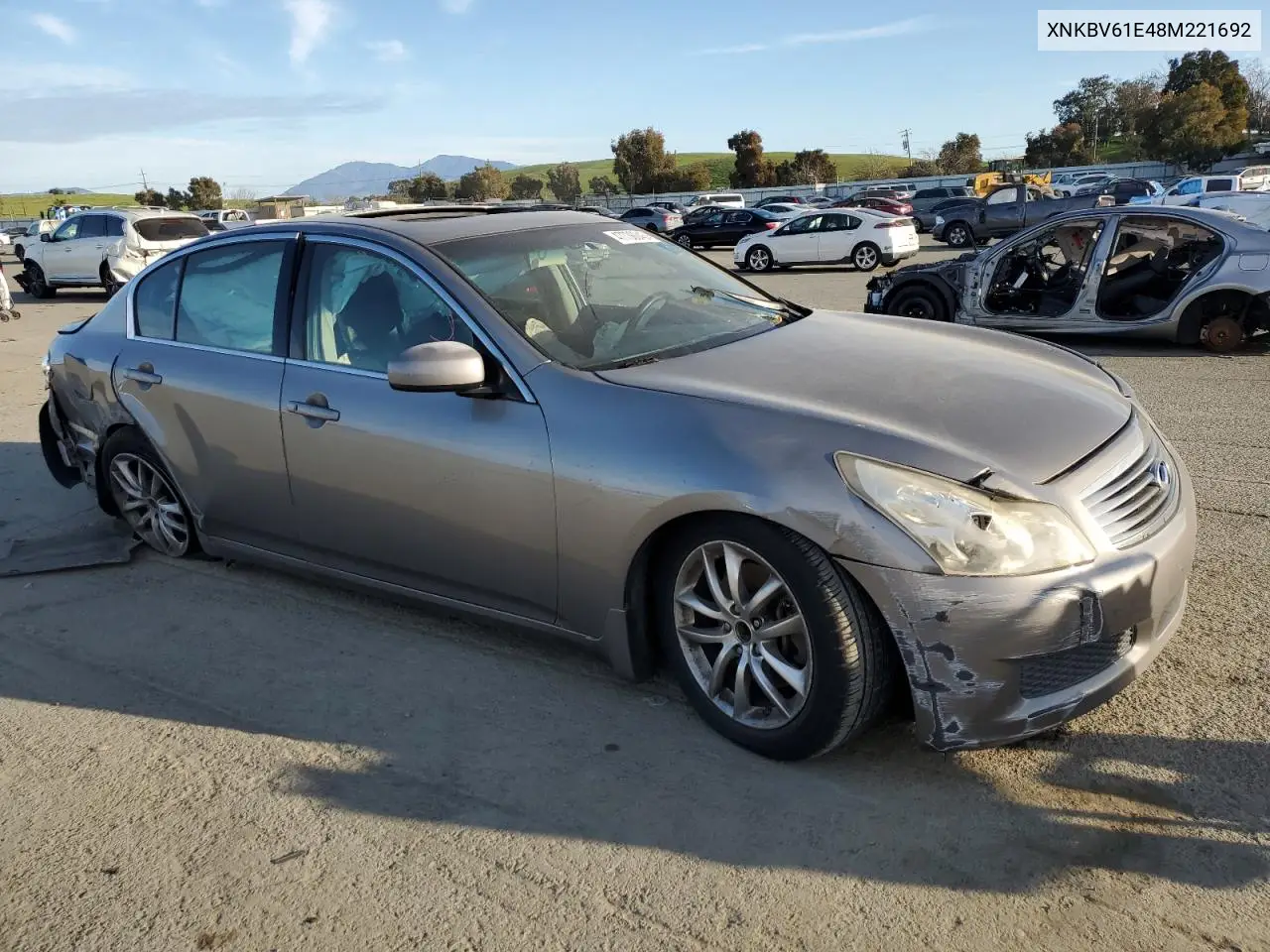 2008 Infiniti G35 VIN: JNKBV61E48M221692 Lot: 47736045