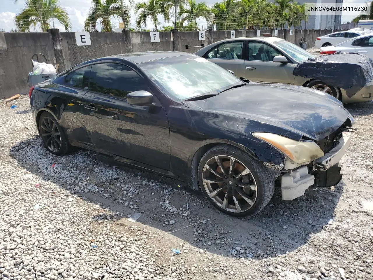 2008 Infiniti G37 Base VIN: JNKCV64E08M116230 Lot: 56732875