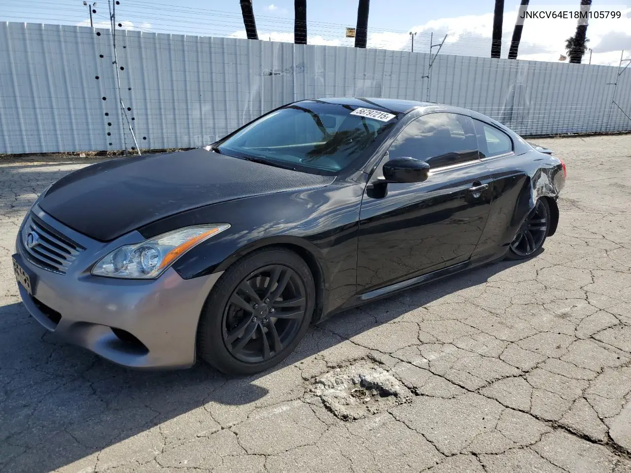 2008 Infiniti G37 Base VIN: JNKCV64E18M105799 Lot: 56797215