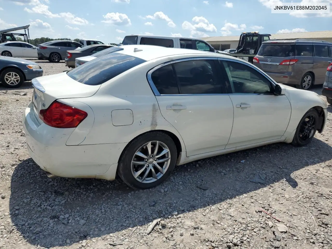 2008 Infiniti G35 VIN: JNKBV61E88M202045 Lot: 62911345