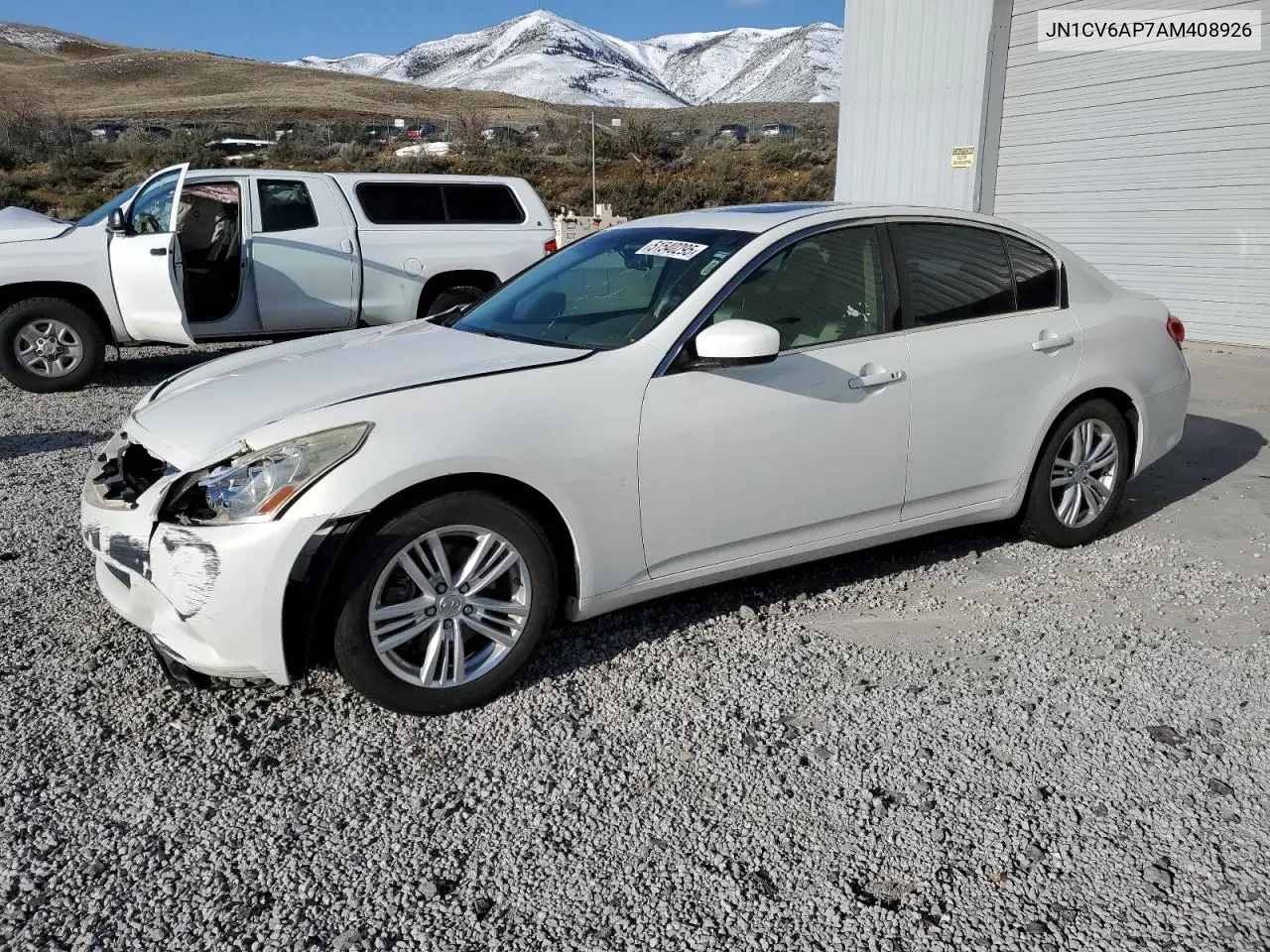 2010 Infiniti G37 Base VIN: JN1CV6AP7AM408926 Lot: 51540295