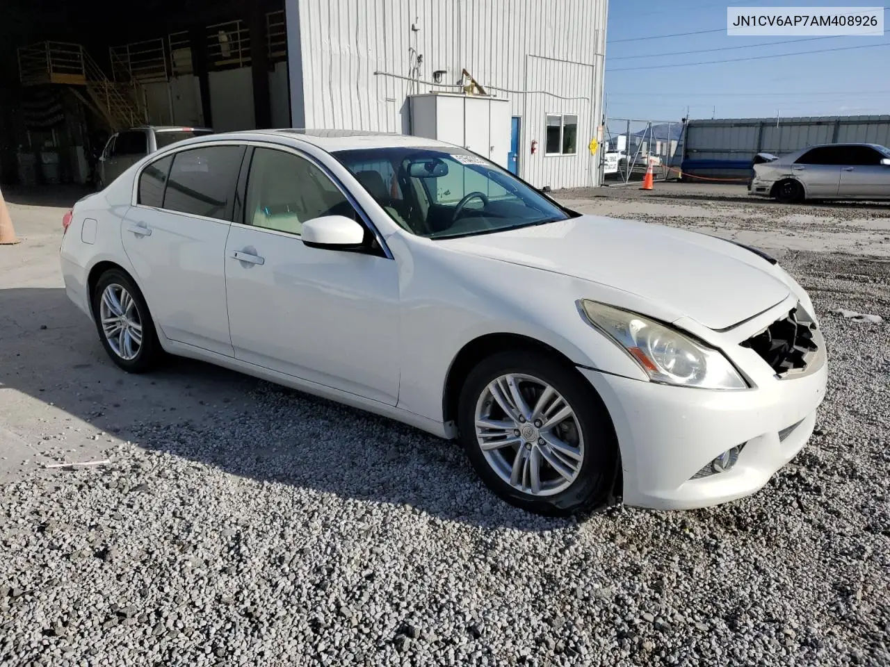 2010 Infiniti G37 Base VIN: JN1CV6AP7AM408926 Lot: 51540295