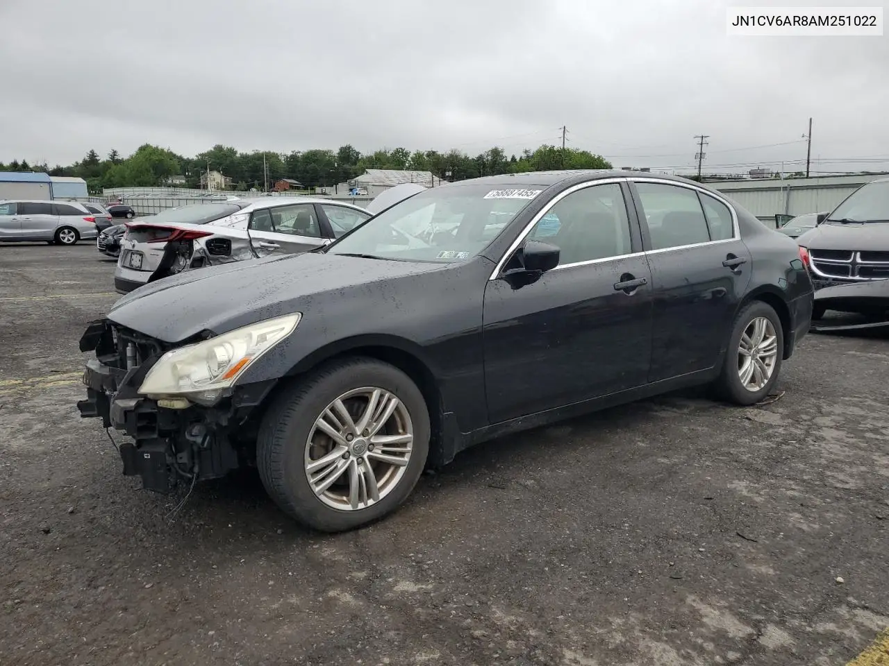 2010 Infiniti G37 VIN: JN1CV6AR8AM251022 Lot: 58887455