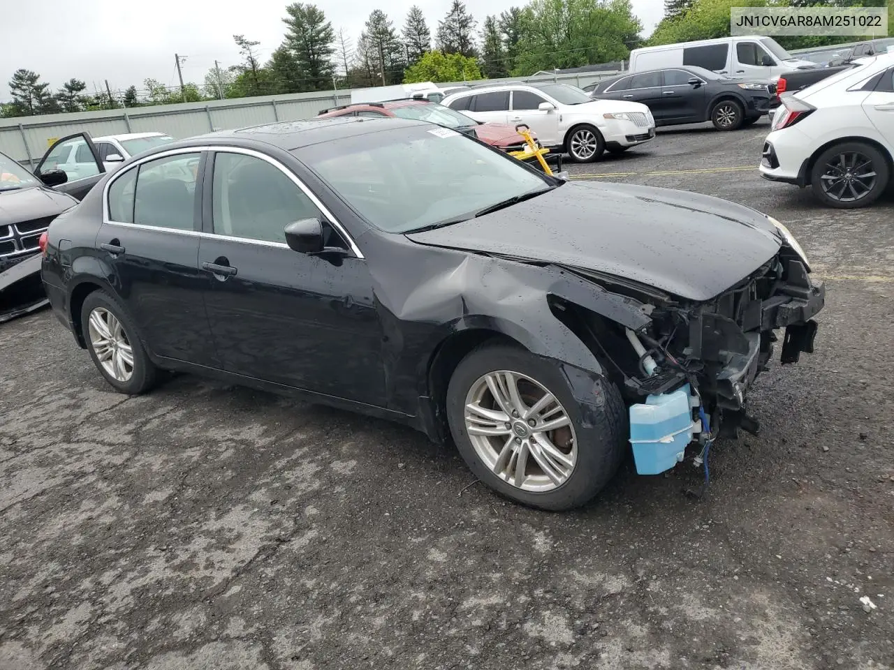 2010 Infiniti G37 VIN: JN1CV6AR8AM251022 Lot: 58887455