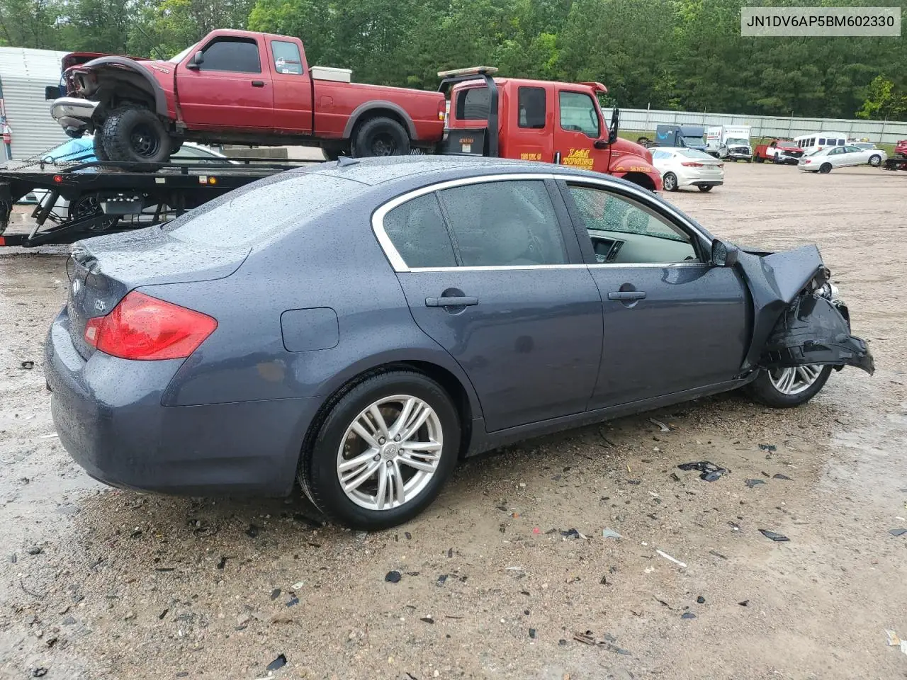 2011 Infiniti G25 Base VIN: JN1DV6AP5BM602330 Lot: 56506515