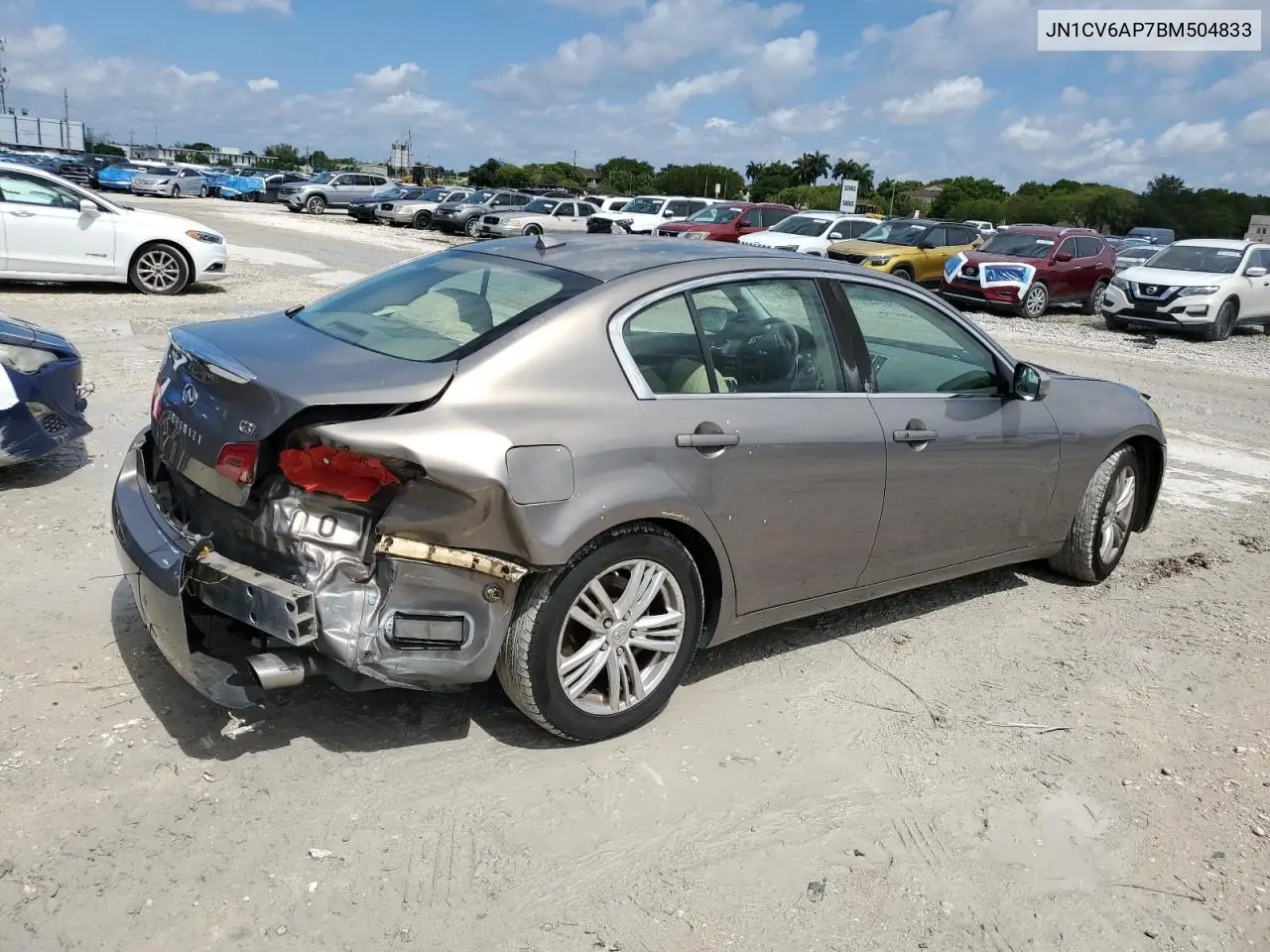 2011 Infiniti G37 Base VIN: JN1CV6AP7BM504833 Lot: 56696695