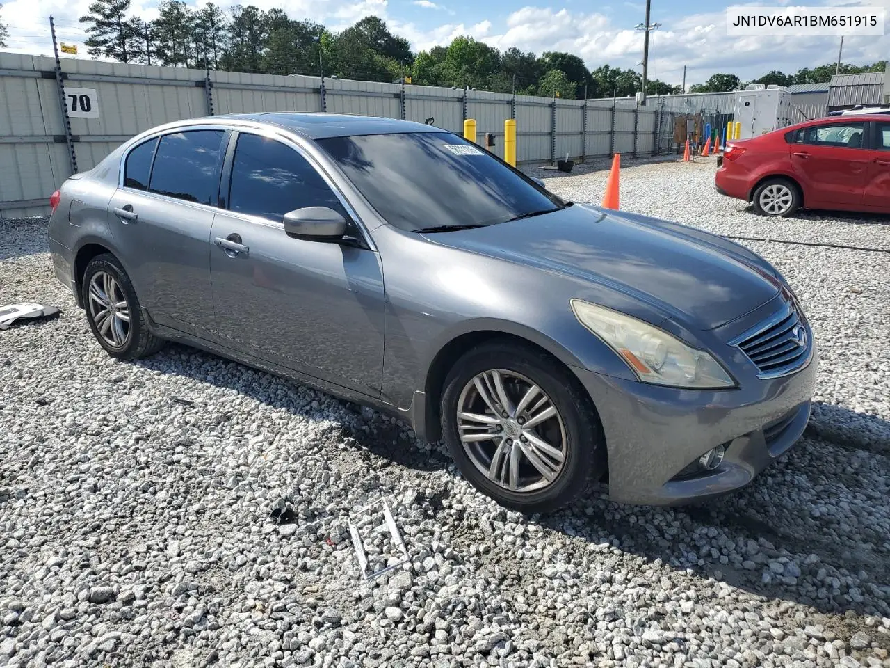 2011 Infiniti G25 VIN: JN1DV6AR1BM651915 Lot: 56721205