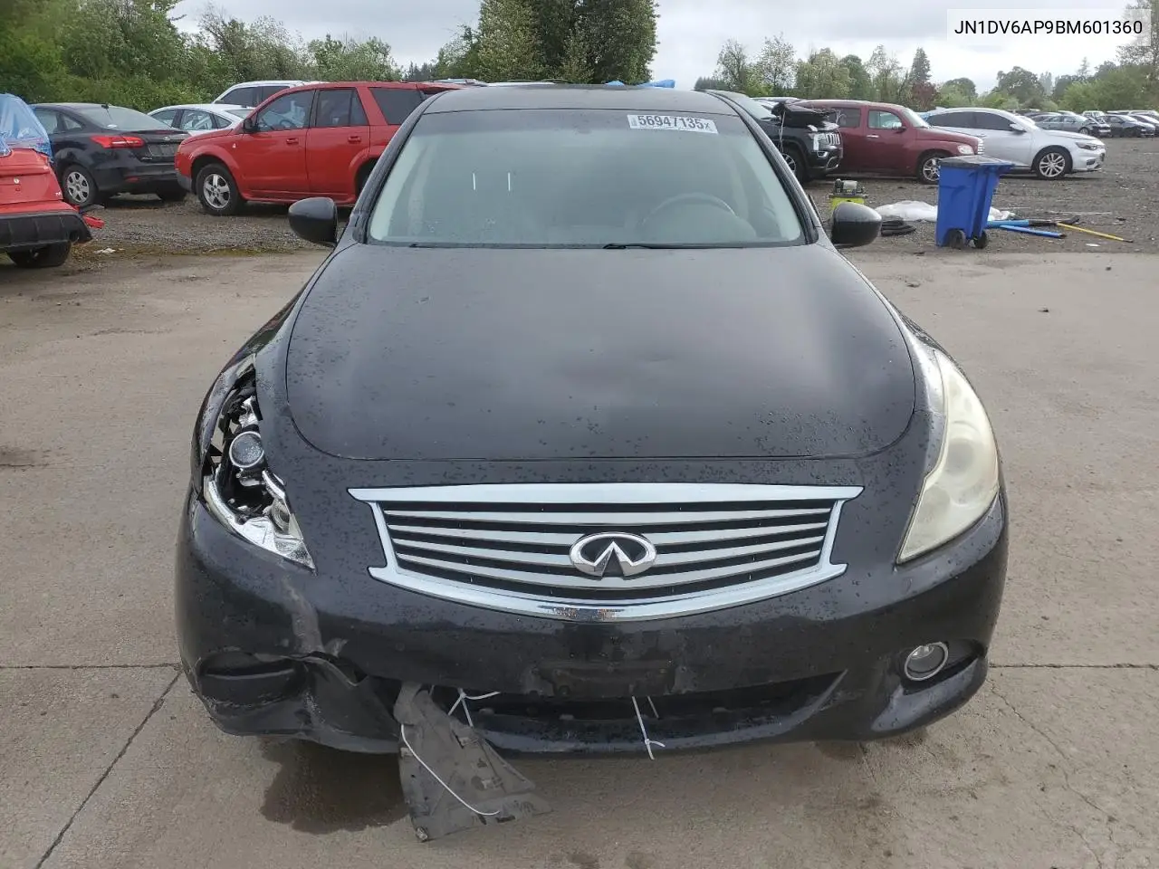 2011 Infiniti G25 Base VIN: JN1DV6AP9BM601360 Lot: 56947135