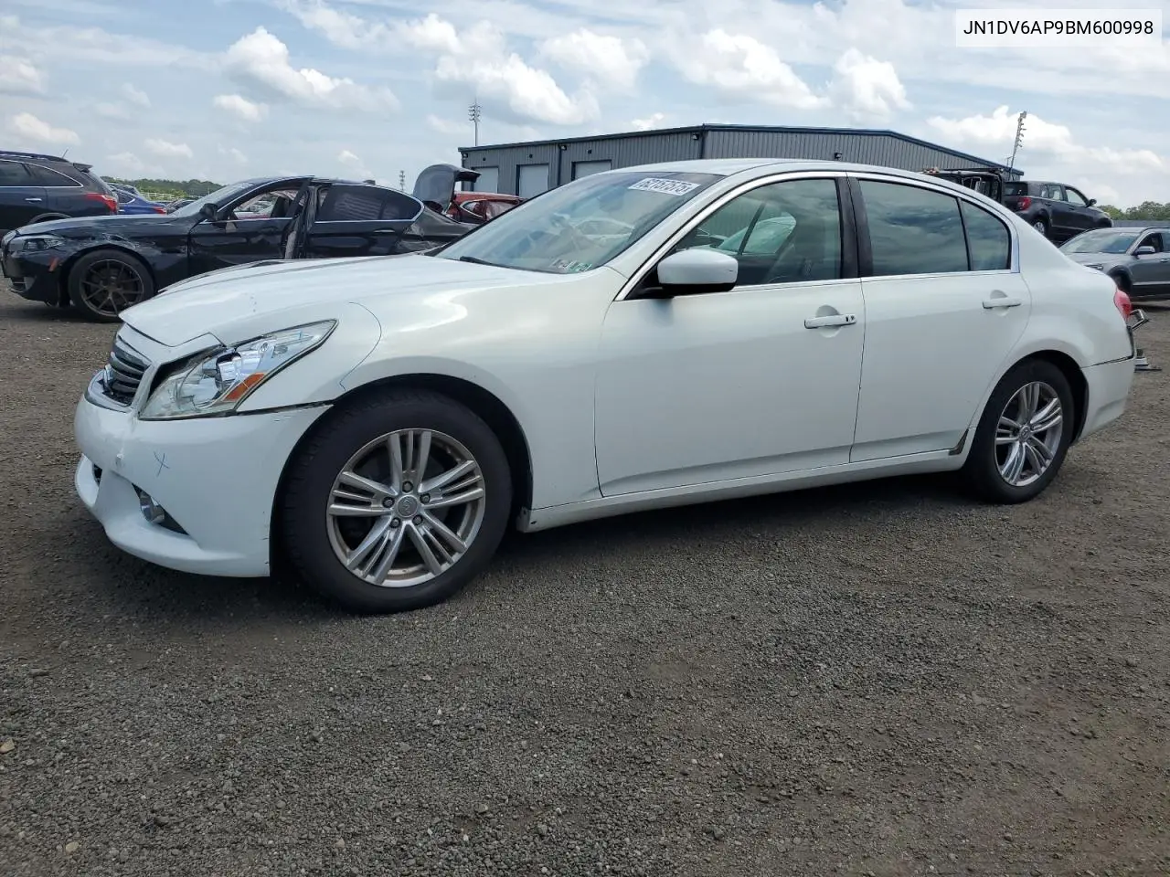 2011 Infiniti G25 Base VIN: JN1DV6AP9BM600998 Lot: 62157575