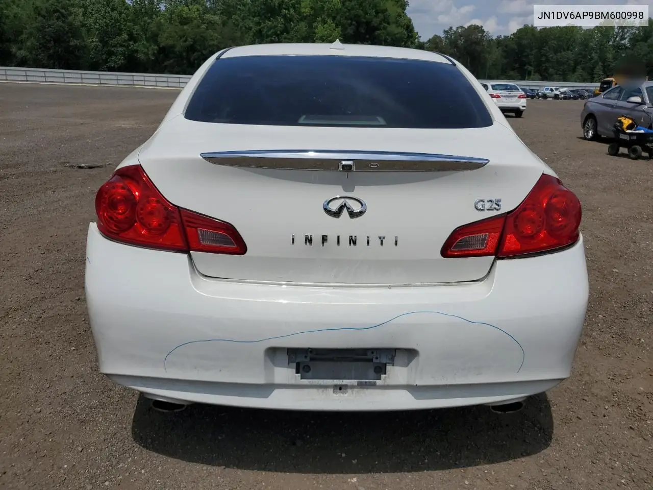 2011 Infiniti G25 Base VIN: JN1DV6AP9BM600998 Lot: 62157575