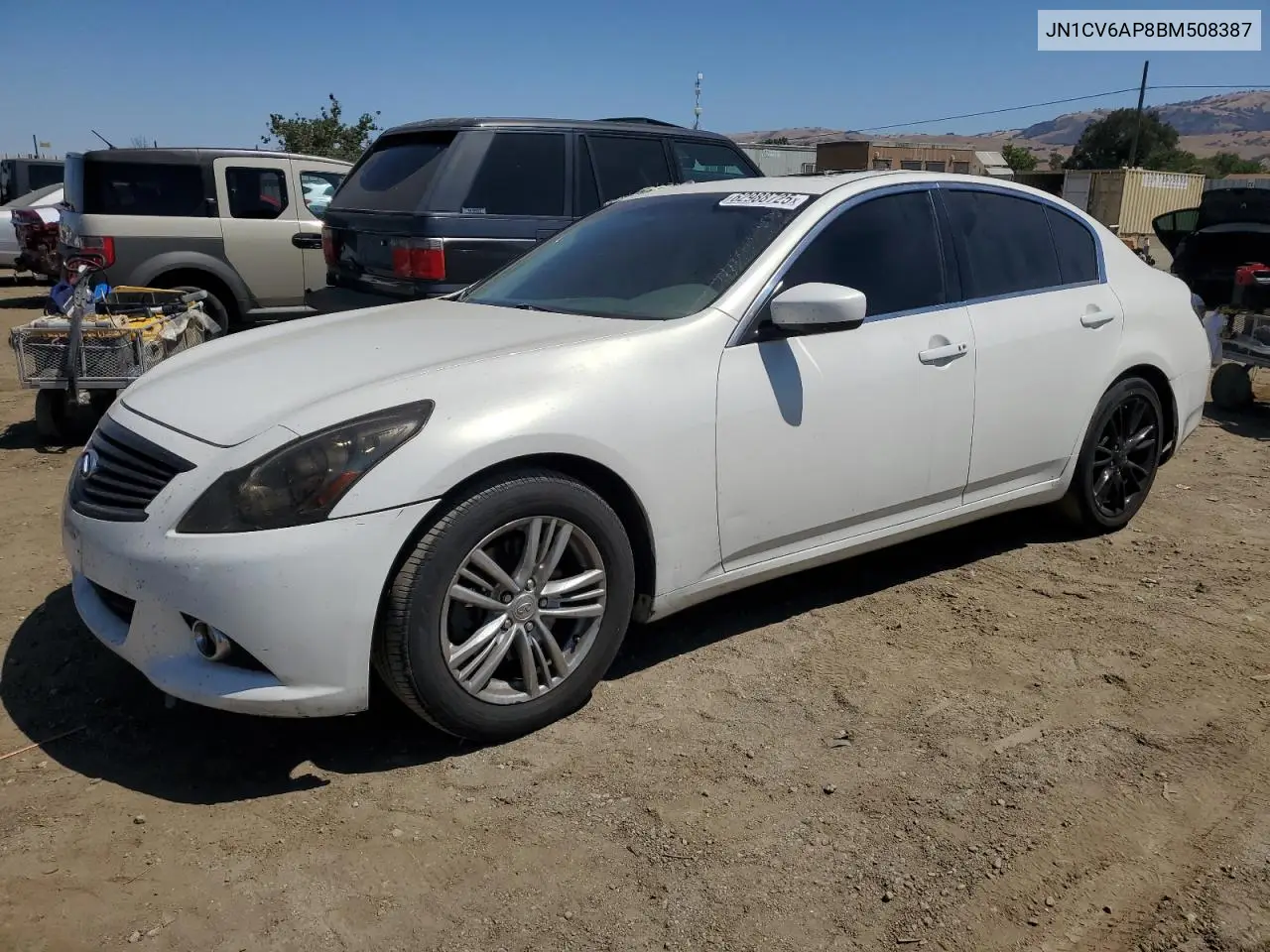 2011 Infiniti G37 Base VIN: JN1CV6AP8BM508387 Lot: 62988725