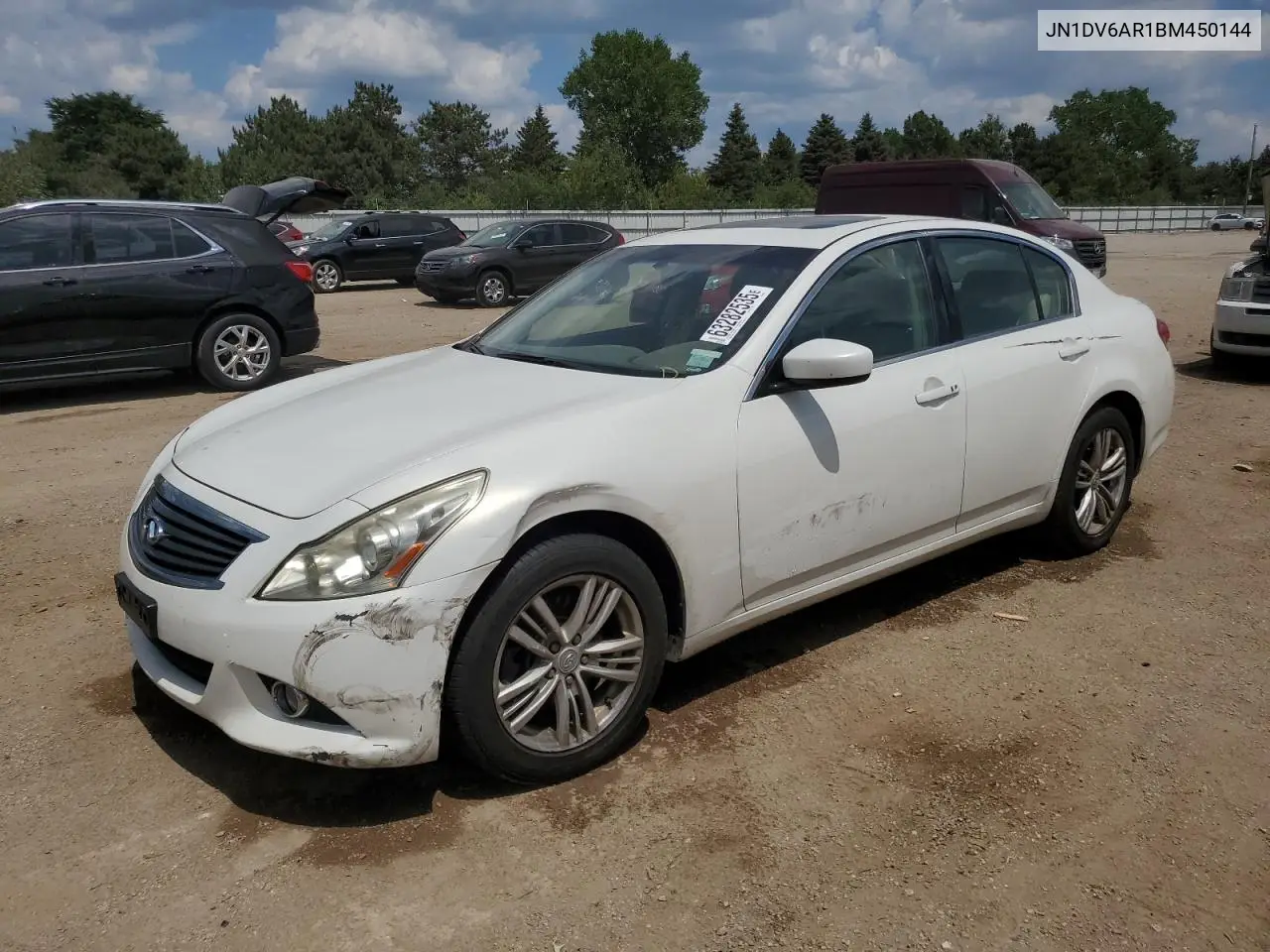2011 Infiniti G25 VIN: JN1DV6AR1BM450144 Lot: 63282535