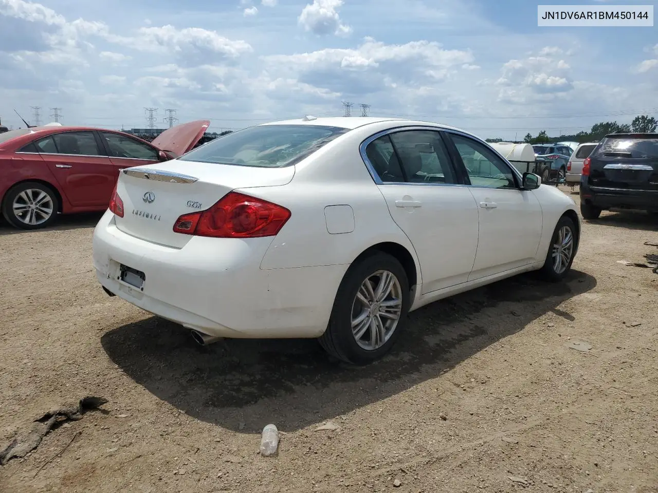 2011 Infiniti G25 VIN: JN1DV6AR1BM450144 Lot: 63282535