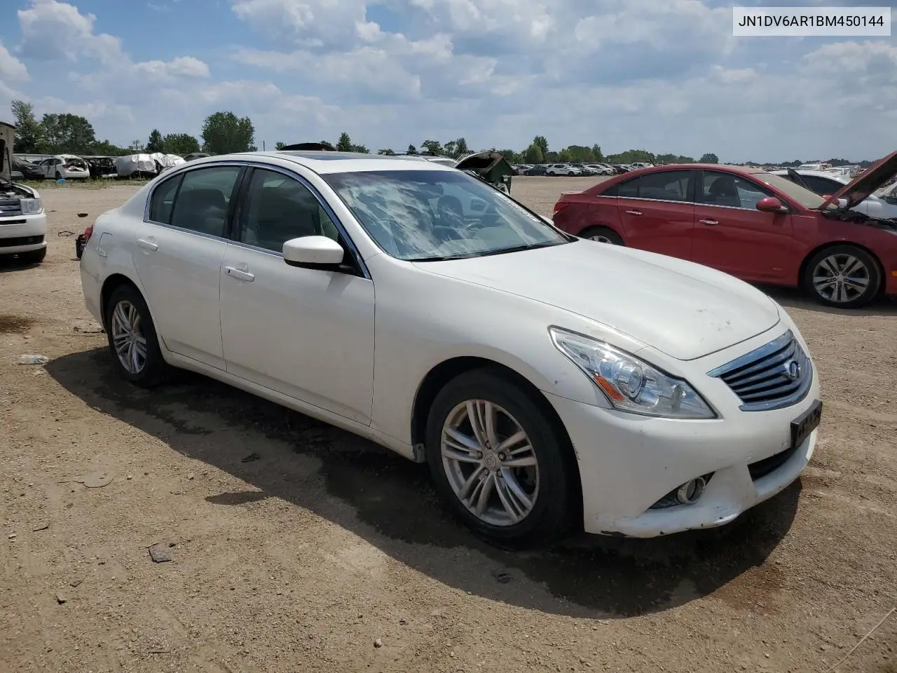 2011 Infiniti G25 VIN: JN1DV6AR1BM450144 Lot: 63282535
