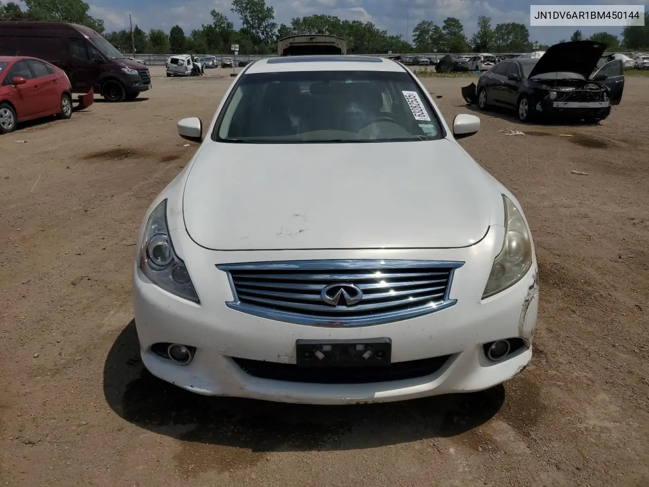 2011 Infiniti G25 VIN: JN1DV6AR1BM450144 Lot: 63282535