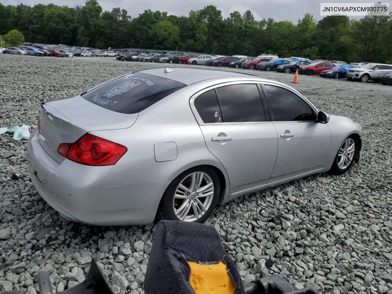 2012 Infiniti G37 Base VIN: JN1CV6APXCM930775 Lot: 56832425